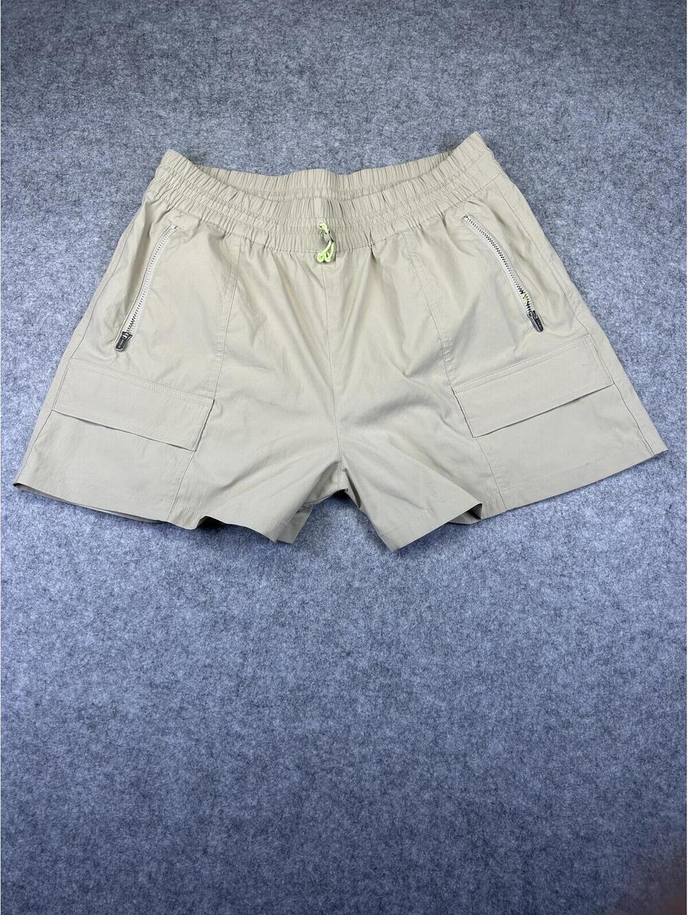 Athleta Shorts Cascade Cargo Poplin Womens Medium Tan Lightweight Hiking Active